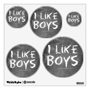 SlipperyJoe's I Like Boys dirty chalkboard dark te Wall Decal