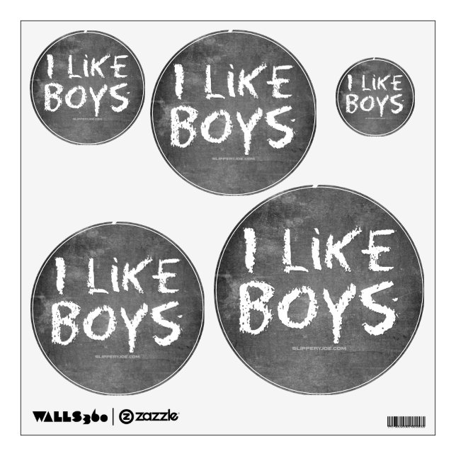 SlipperyJoe's I Like Boys dirty chalkboard dark te Wall Decal (Front)