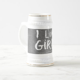 SlipperyJoe's I Like Girls dirty chalkboard dark t Beer Stein