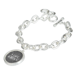 SlipperyJoe's I Like Girls dirty chalkboard dark t Bracelet