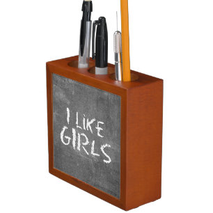 SlipperyJoe's I Like Girls dirty chalkboard dark t Desk Organizer