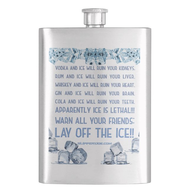 SlipperyJoe's ice alcohol vodka rum cola whiskey  Flask (Front)