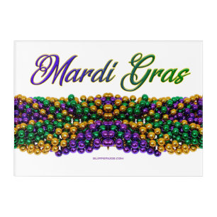 SlipperyJoe's iconic Mardi Gras–themed image elega Acrylic Print