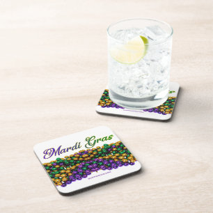 SlipperyJoe's iconic Mardi Gras–themed image elega Beverage Coaster