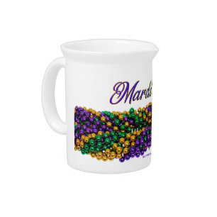 SlipperyJoe's iconic Mardi Gras–themed image elega Beverage Pitcher