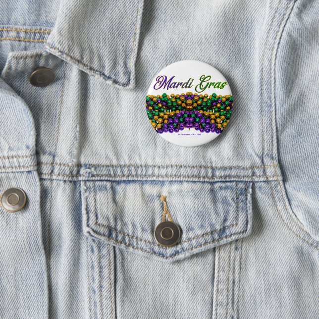 SlipperyJoe's iconic Mardi Gras–themed image elega Button (In Situ)