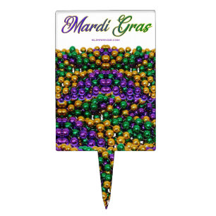 SlipperyJoe's iconic Mardi Gras–themed image elega Cake Topper