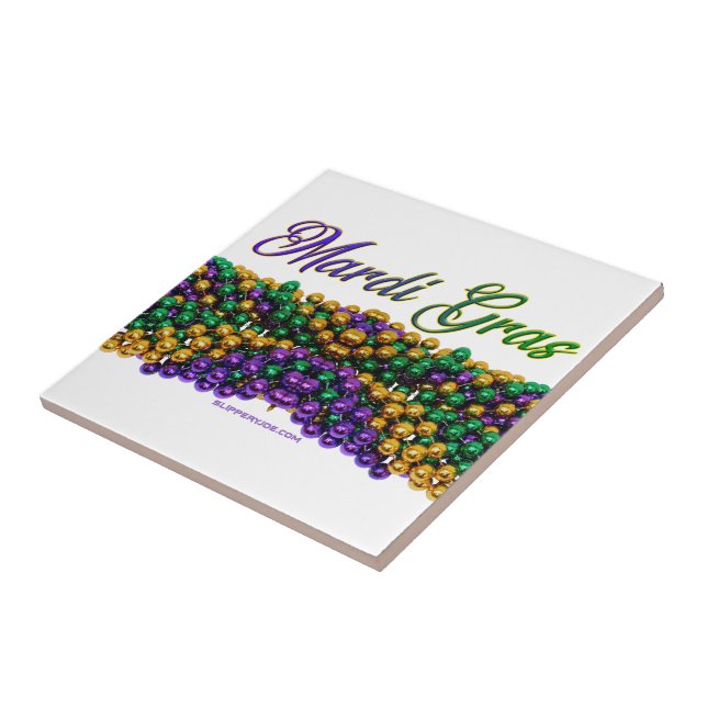 SlipperyJoe's iconic Mardi Gras–themed image elega Ceramic Tile (Side)