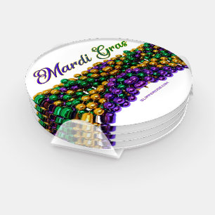 SlipperyJoe's iconic Mardi Gras–themed image elega Coaster Set