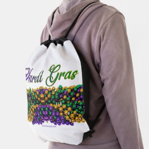 SlipperyJoe's iconic Mardi Gras–themed image elega Drawstring Bag