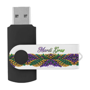 SlipperyJoe's iconic Mardi Gras–themed image elega Flash Drive