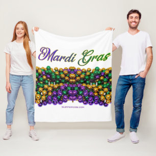 SlipperyJoe's iconic Mardi Gras–themed image elega Fleece Blanket