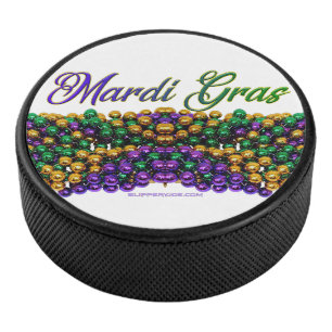 SlipperyJoe's iconic Mardi Gras–themed image elega Hockey Puck