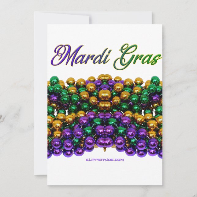 SlipperyJoe's iconic Mardi Gras–themed image elega Holiday Card (Front)