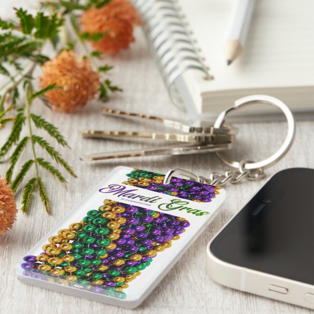 SlipperyJoe's iconic Mardi Gras–themed image elega Keychain (Front Right)