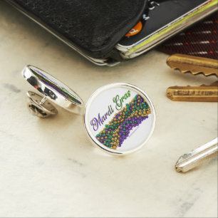 SlipperyJoe's iconic Mardi Gras–themed image elega Lapel Pin