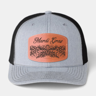 SlipperyJoe's iconic Mardi Gras–themed image elega Leather Patch Hat