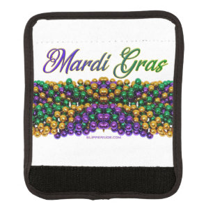 SlipperyJoe's iconic Mardi Gras–themed image elega Luggage Handle Wrap