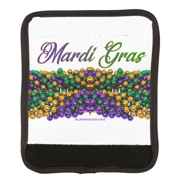 SlipperyJoe's iconic Mardi Gras–themed image elega Luggage Handle Wrap (Front)