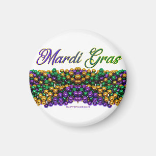 SlipperyJoe's iconic Mardi Gras–themed image elega Magnet