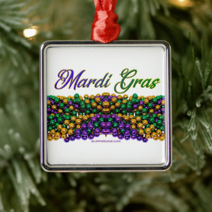 SlipperyJoe's iconic Mardi Gras–themed image elega Metal Ornament