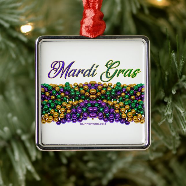 SlipperyJoe's iconic Mardi Gras–themed image elega Metal Ornament (Tree)