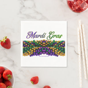 SlipperyJoe's iconic Mardi Gras–themed image elega Napkins