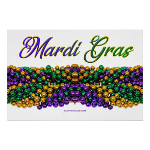 SlipperyJoe's iconic Mardi Gras–themed image elega Poster