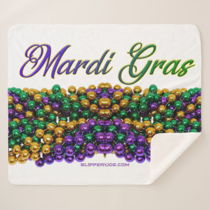 SlipperyJoe's iconic Mardi Gras–themed image elega Sherpa Blanket