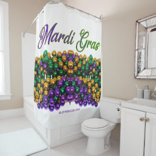SlipperyJoe's iconic Mardi Gras–themed image elega Shower Curtain