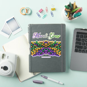 SlipperyJoe's iconic Mardi Gras–themed image elega Sticker