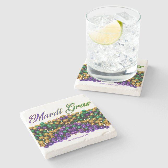 SlipperyJoe's iconic Mardi Gras–themed image elega Stone Coaster (Side)