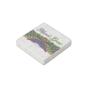 SlipperyJoe's iconic Mardi Gras–themed image elega Stone Magnet
