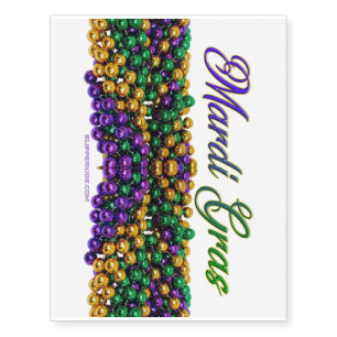 SlipperyJoe's iconic Mardi Gras–themed image elega Temporary Tattoos