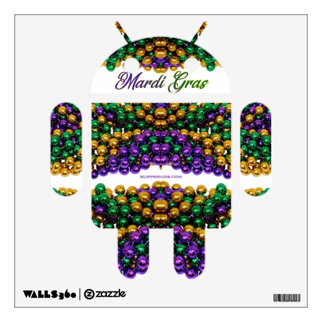SlipperyJoe's iconic Mardi Gras–themed image elega Wall Decal (Front)