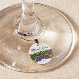 SlipperyJoe's iconic Mardi Gras–themed image elega Wine Charm