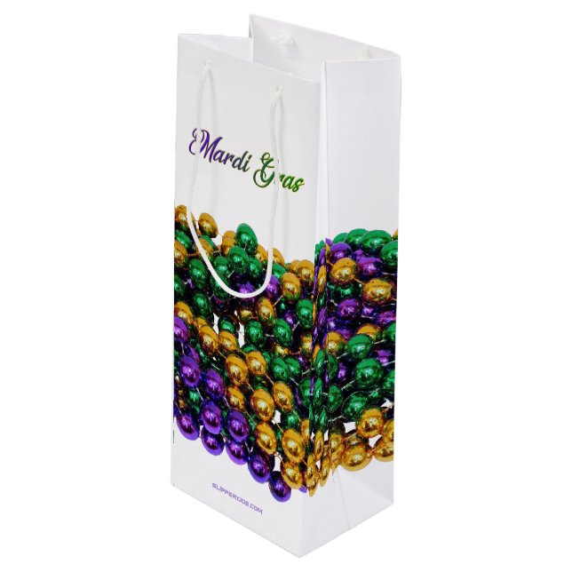 SlipperyJoe's iconic Mardi Gras–themed image elega Wine Gift Bag (Front Angled)