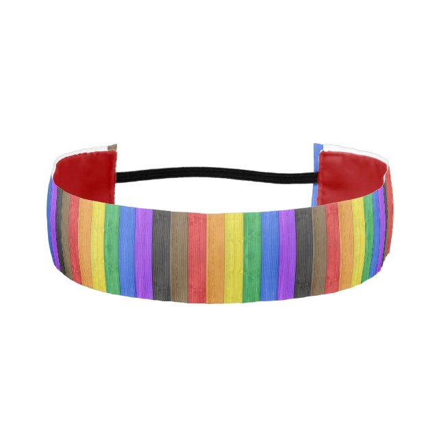 SlipperyJoe's Inclusive gay pride flag textured ru Athletic Headband (Front)