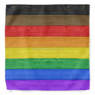 SlipperyJoe's Inclusive gay pride flag textured ru Bandana