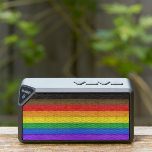 SlipperyJoe's Inclusive gay pride flag textured ru Bluetooth Speaker
