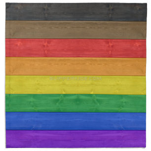 SlipperyJoe's Inclusive gay pride flag textured ru Cloth Napkin