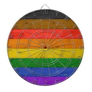 SlipperyJoe's Inclusive gay pride flag textured ru Dart Board
