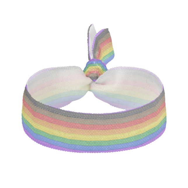 SlipperyJoe's Inclusive gay pride flag textured ru Elastic Hair Tie (Front)