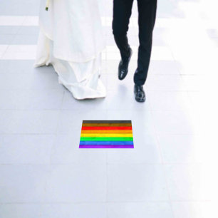 SlipperyJoe's Inclusive gay pride flag textured ru Floor Decals