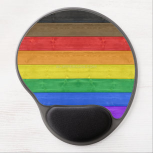 SlipperyJoe's Inclusive gay pride flag textured ru Gel Mouse Pad