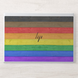 SlipperyJoe's Inclusive gay pride flag textured ru HP Laptop Skin
