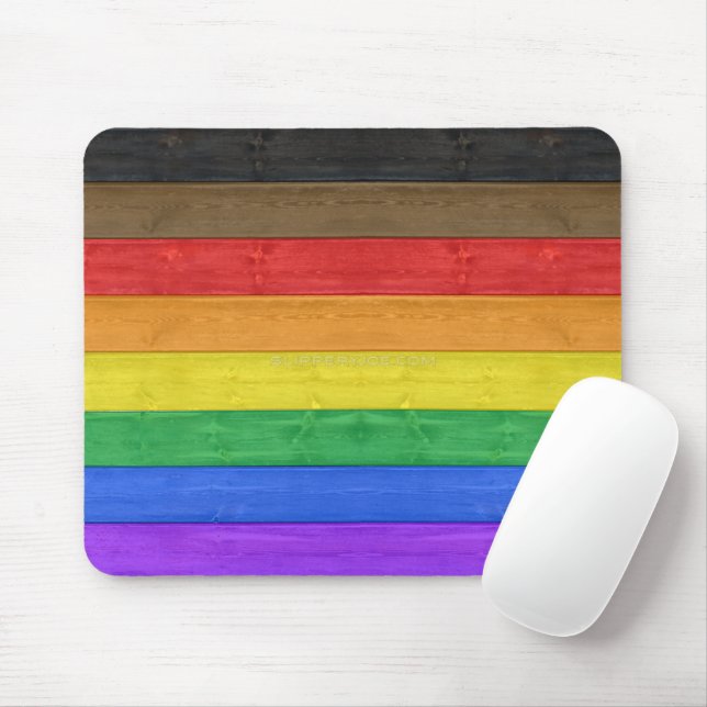 SlipperyJoe's Inclusive gay pride flag textured ru Mouse Pad (With Mouse)