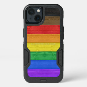 SlipperyJoe's Inclusive gay pride flag textured ru iPhone 13 Case