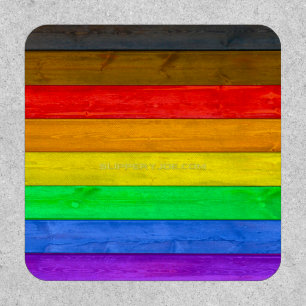 SlipperyJoe's Inclusive gay pride flag textured ru Patch