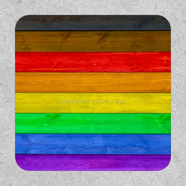 SlipperyJoe's Inclusive gay pride flag textured ru Patch (Front)